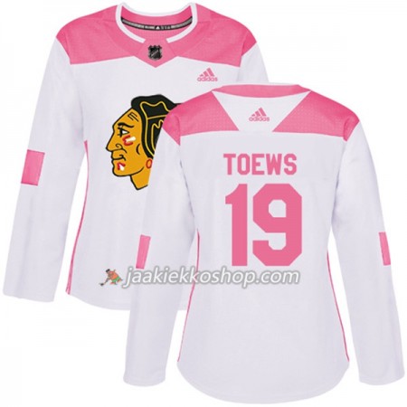 Nainen NHL Chicago Blackhawks Pelipaita Jonathan Toews 19 Adidas 2017-2018 Valkoinen Vaaleanpunainen Fashion Authentic Nainen NHL Chicago Blackhawks Pelipaita Jonathan Toews 19 Adidas 2017-2018 Valkoinen Vaaleanpunainen Fashion Authentic